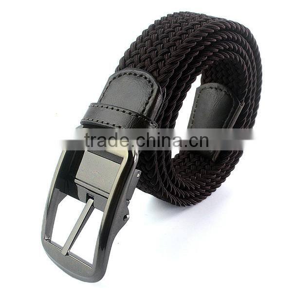 First Layer Leather High Quality Braided Elastic Golf Men's Belt