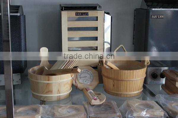 Pine wood frame sauna room hourglass sand timer