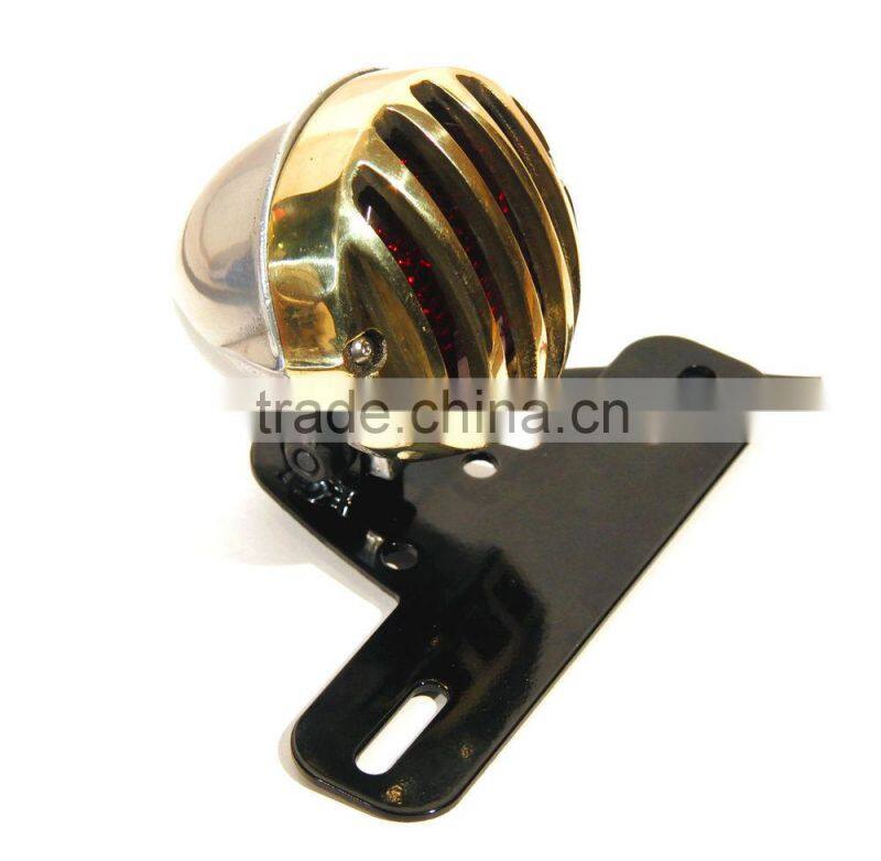 Motorcycle LED Custom Vintage Grilled Tail light Brake Lamp For Harley, Chopper, Bobber
