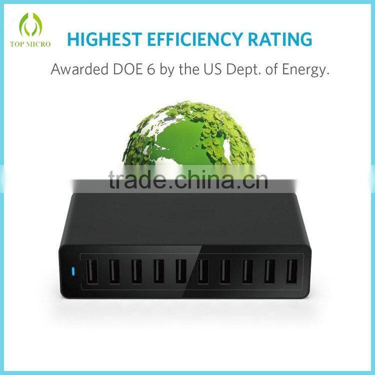 Wholesales 10A US/EU/UK/AU/KS Socket Multi Port USB Charger Station Wall Charger