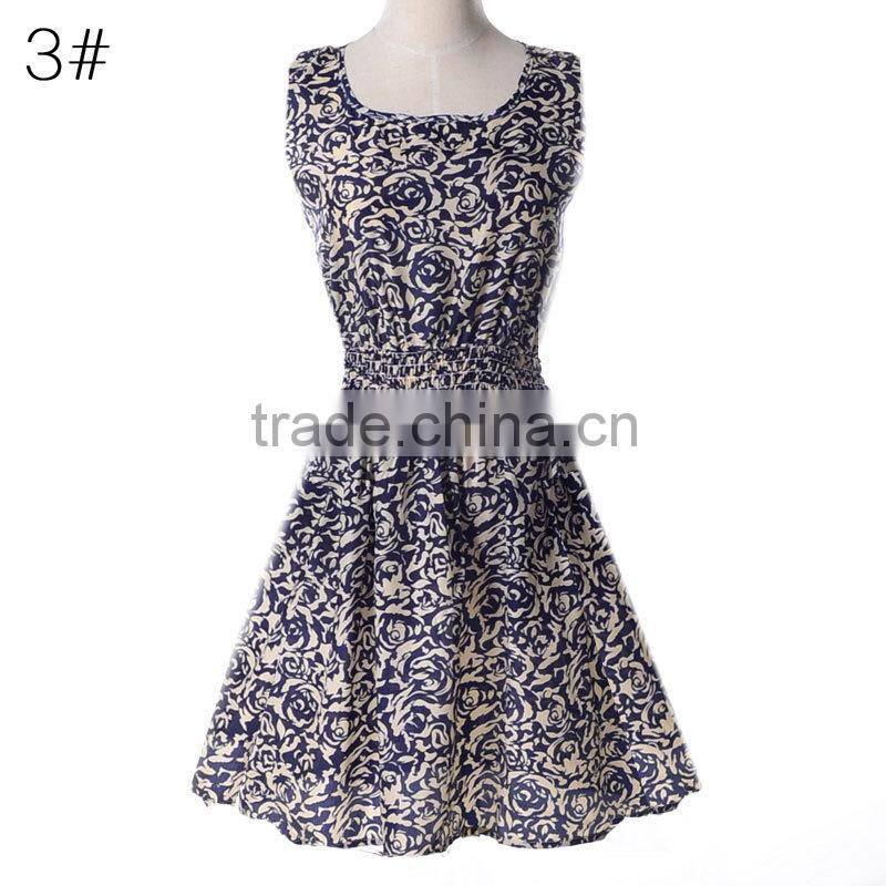 fashion office lady dress 2015 sleeveless beach dress