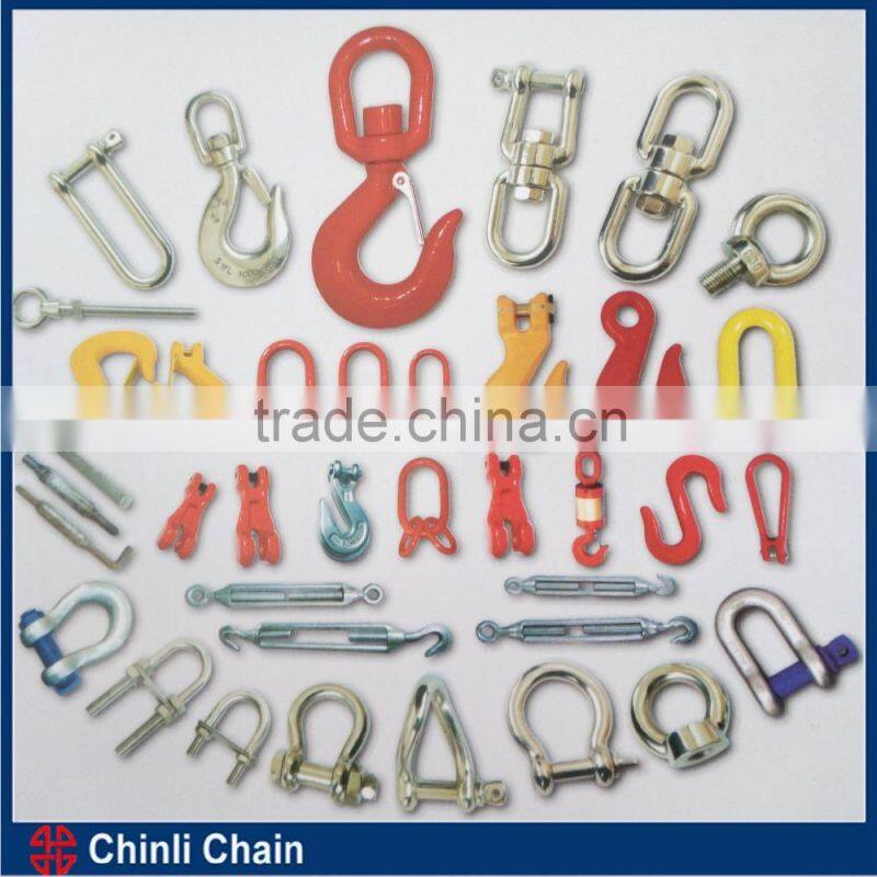 Safety chain hooks, USA standard chain, chain with clutch hook