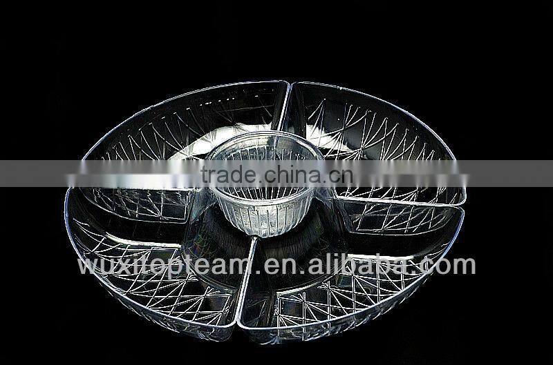 Plastic Round Plate Plastic Compartment Plate