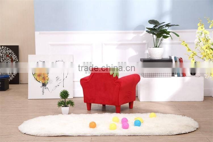 Red Coral Fleece Fabric Single Seat Sofa