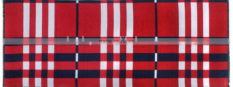 balck and red color tartan plaid indian wool shawl