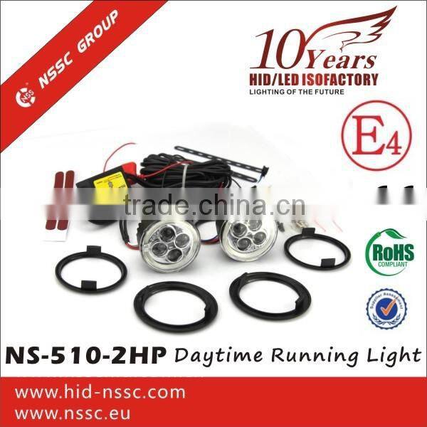 China supplier led drl fog light, 9-32V daytime running light with E4 R87