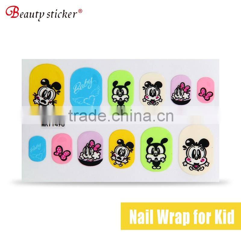 Pink Rose Full Children Nail Stickers