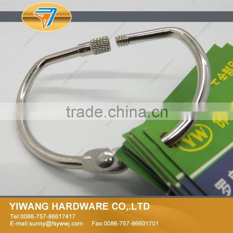 Factory direct sale high quality nickel D shape book ring with screw