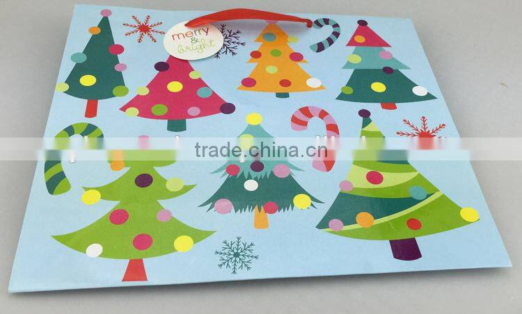 Christmas Gift Bag with Red satin Ribbon Paper Gift BAG set