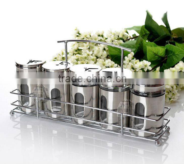 glass condiment bottles with stainless steel coating