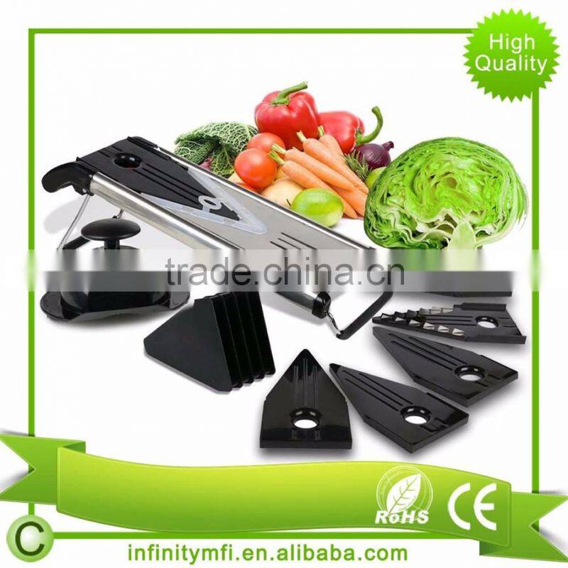Premium V Blade Stainless Steel Mandoline Food Slicer, Cutter & Julienne Slicer Includes 5 Different Inserts