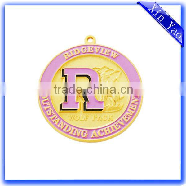 Wholesale promotional advertising logo enamel antique bronze medal