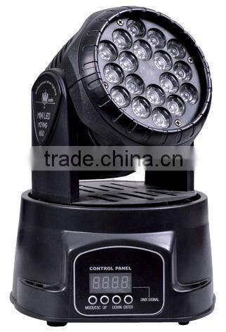 Sales Promotion 18*3w RGB Mini Moving Head Light Led Stage Lighting Australia For Party