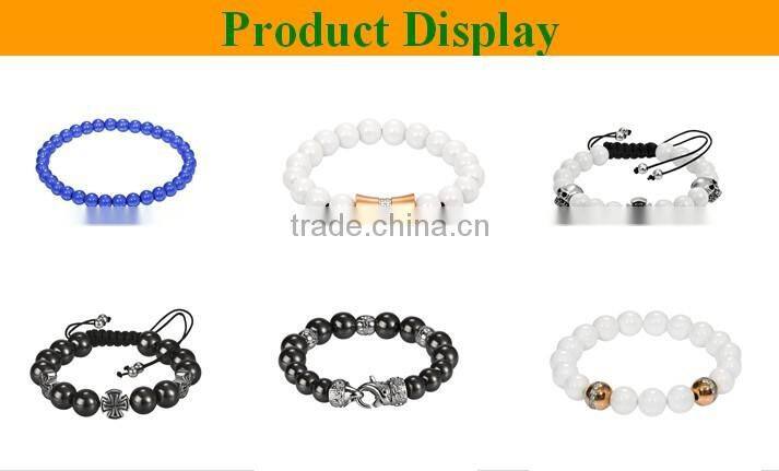 hot sale women's ceramic beaded bracelet,white and gold two tone bracelet,stainless steel and ceramic jewelry China supplier