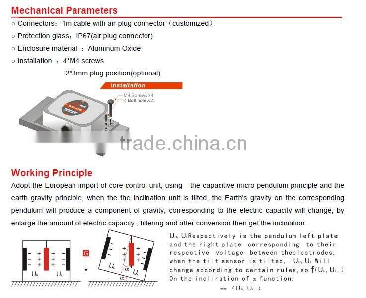 ACA610T Single-Axis High Precision Analog Inclinometer With Full Temperature Compensation (voltage output)