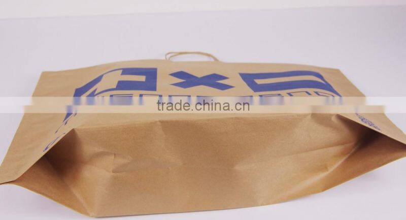 Brown kraft paper bags new easy bags flexo printing with oil polish for sports