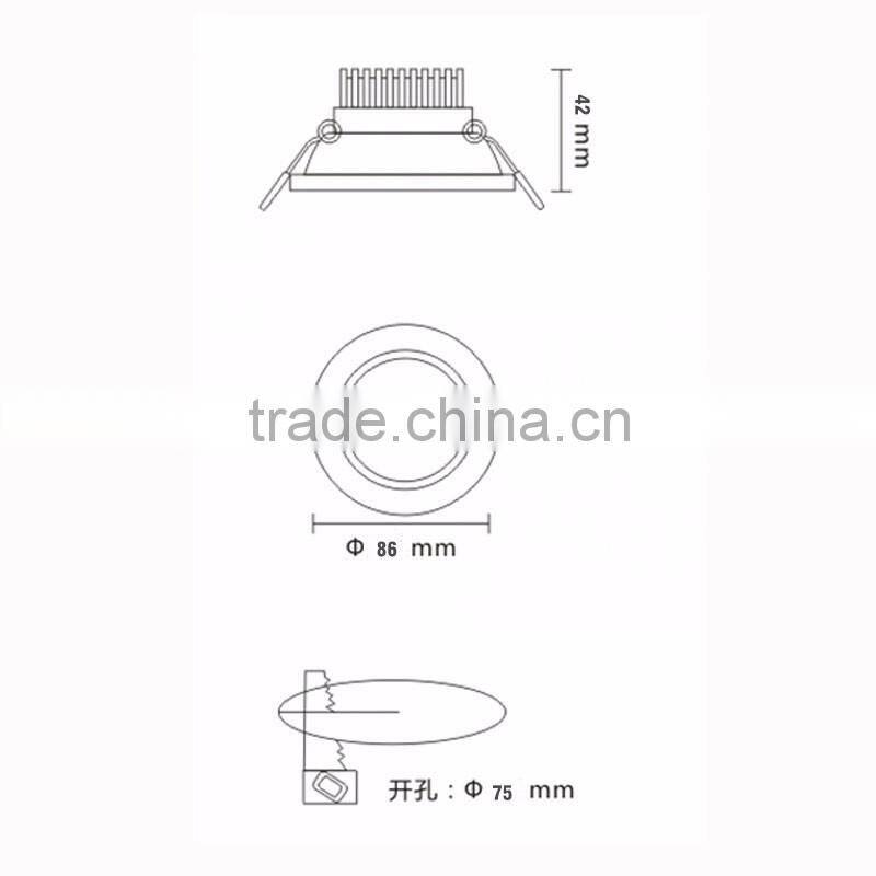 2 years warranty dimmable 3W downlighting LED surface mounted celing light fixtures china