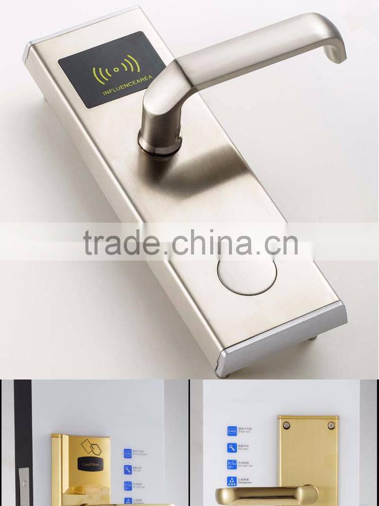 CE certificate 304 stainless steel rfid card security electric handle safe digital smart keyless hotel door lock system