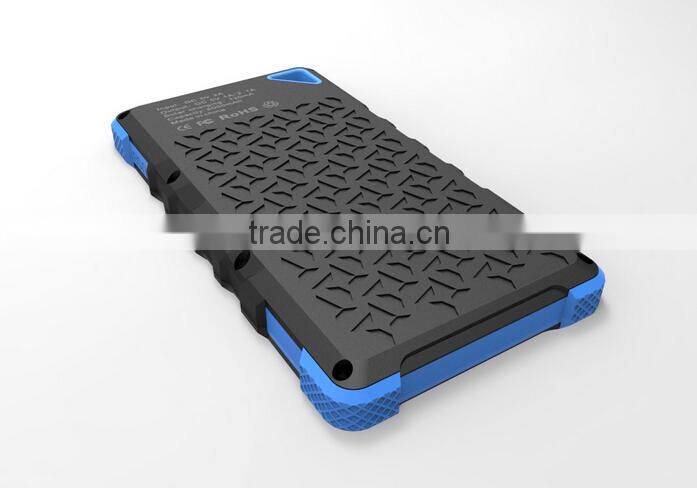 New design built -in battery 8000mAh, outdoor solar power bank , warterproof solar power bank for smart phone laptop