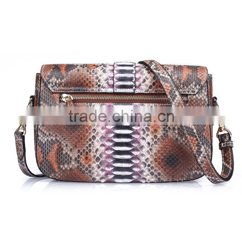 Top grade python leather ladies shoulder bag, women bag from Guangzhou manufacture