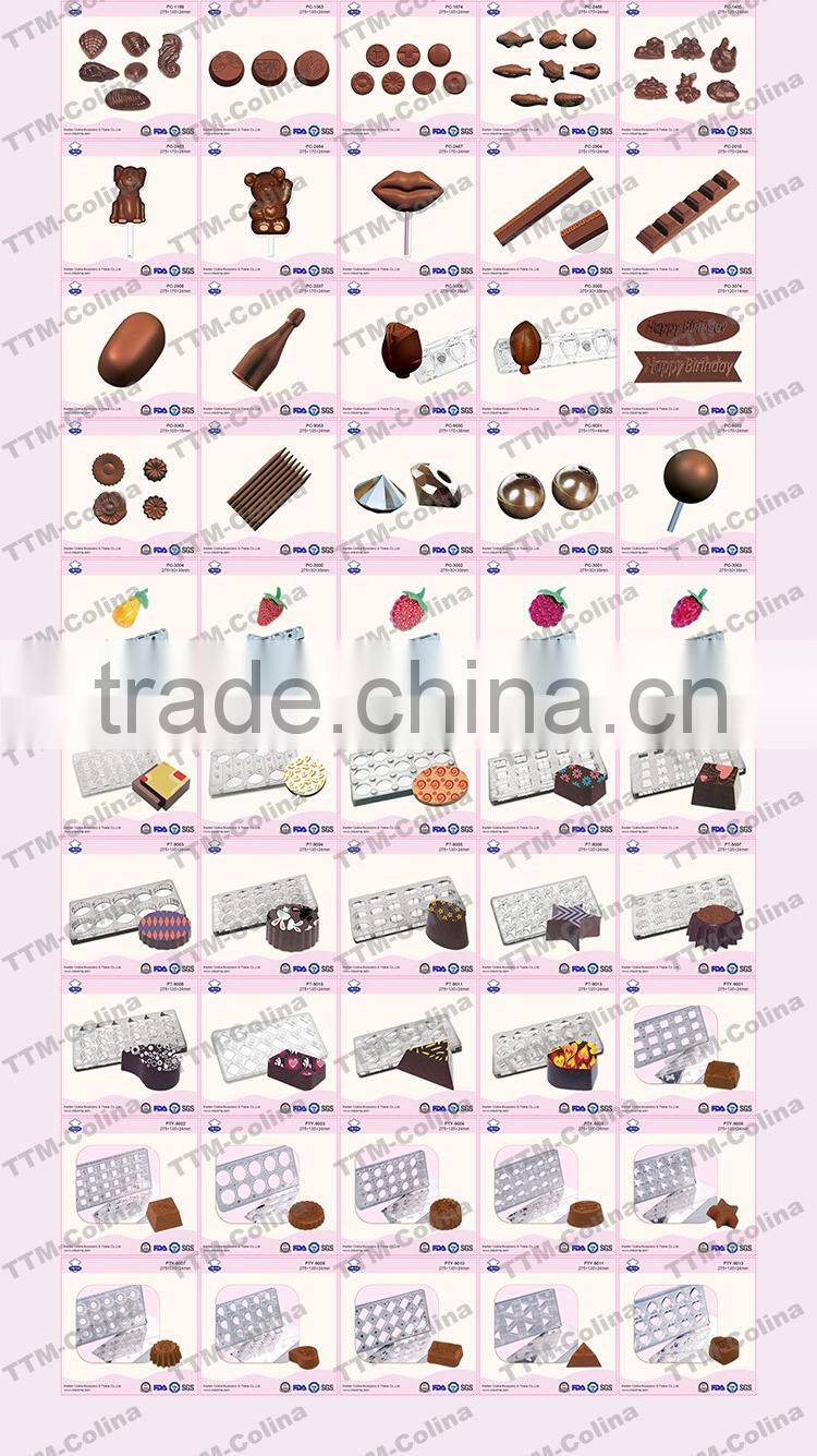 Water fall shape 18pcs 12g plastic pc magnetic chocolate mold
