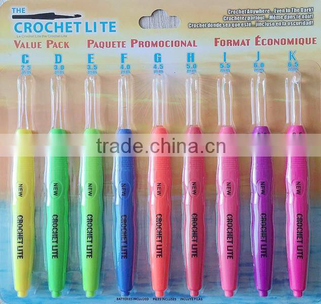New Crochet Lite Crochet Hooks Full Set Sizes C Through K With LED Light