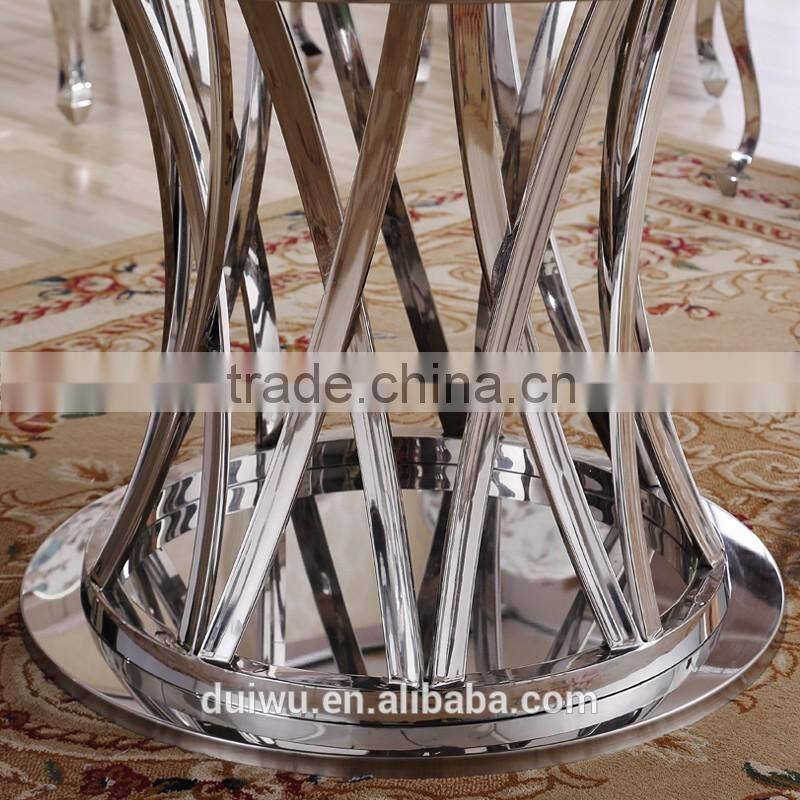 Wholesale modern marble table top steady stainless steel base dining room set