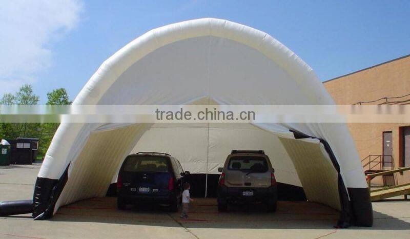 white blue inflatable carport garage with zip door