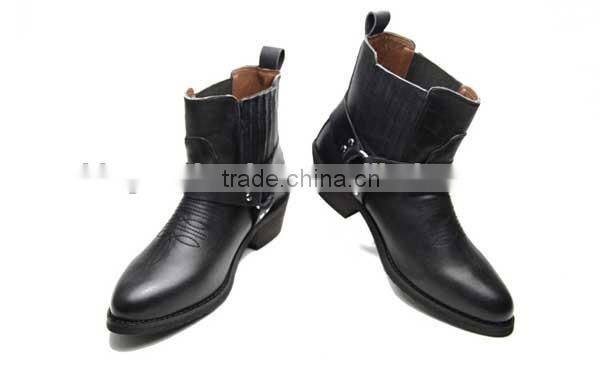 Cowhide leather fashion men and women western ankle boots botas factory