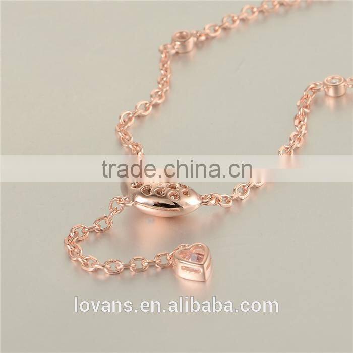 XLY003 Wholesale French Jewelry Rose Gold Cross Chain Necklace Jewellery