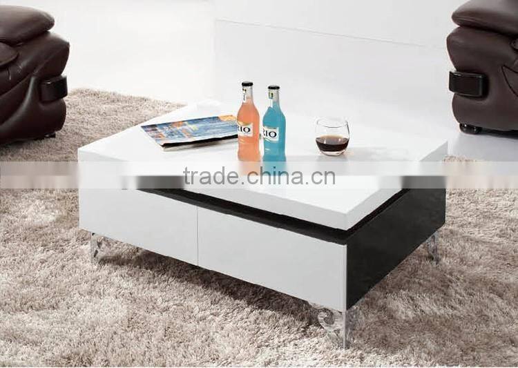 functional wood center table extra long coffee table with drawers