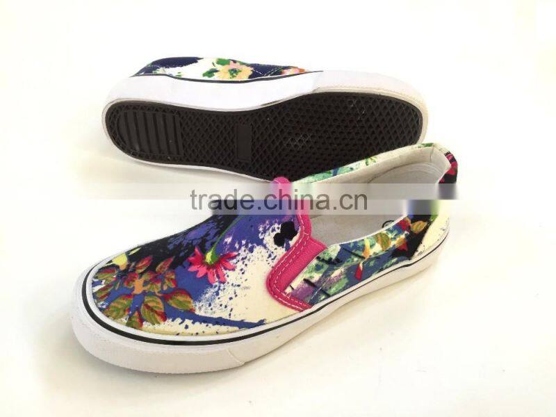 6 colorways slip on vulcanized women sneaker shoe low price china canvas women shoes 2016