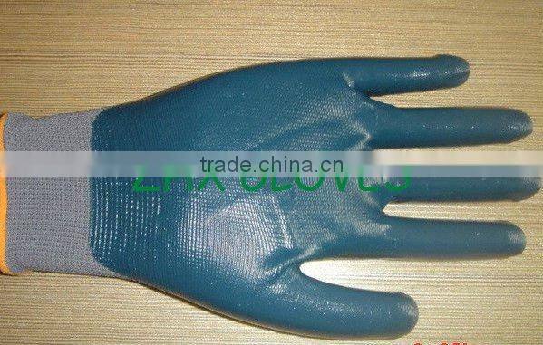 SUPER -Blue/yellow Nitrile safety cuff Closed Back Glove