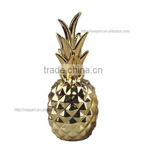 Decorative Gold Ceramic Pineapple canister