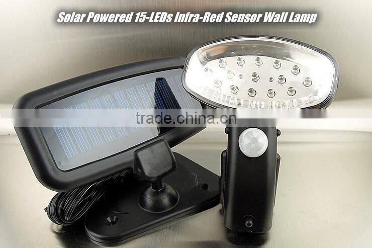 Solar Powered 15-LEDs Infra-Red Sensor Wall Lamp