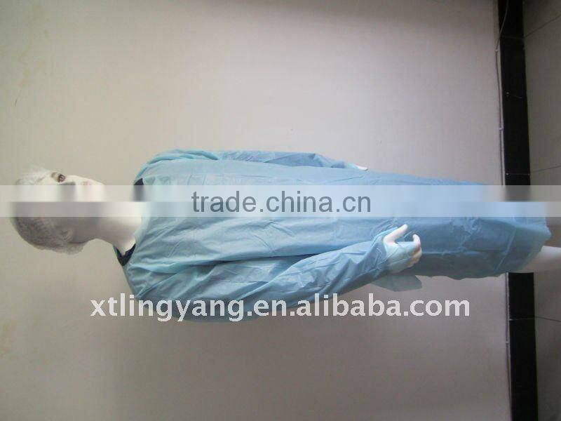Disposbale CPE Gown Plastic Surgical Gown