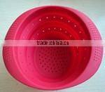 Silicone handle foldable colander