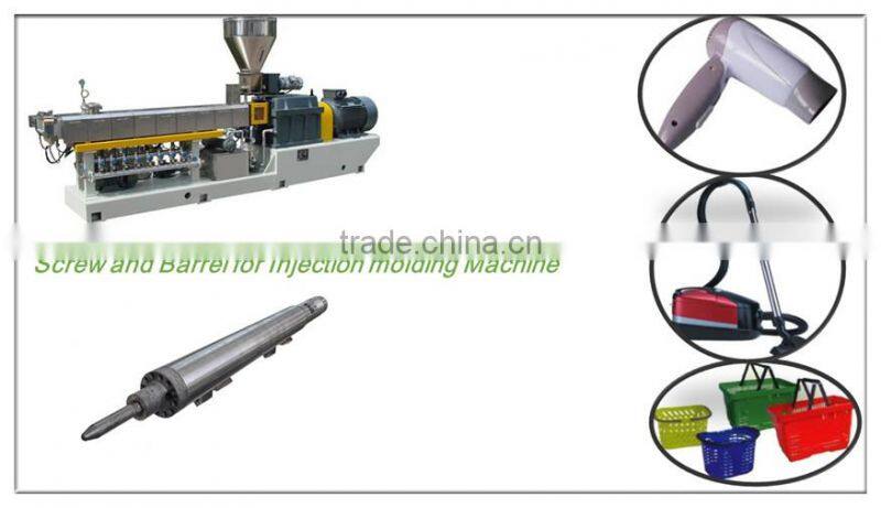 Wear and corrosion resistance conical twin screw and barrel for recycling