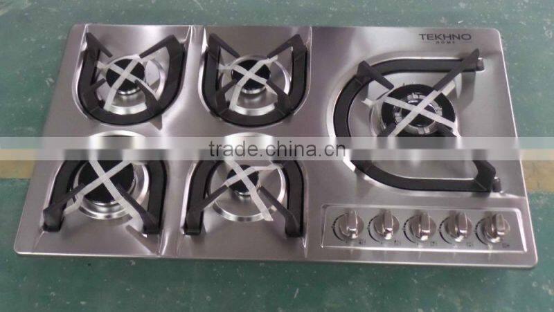 Household table top built-in 5 Burns gas stove with grill and oven portable gas stove