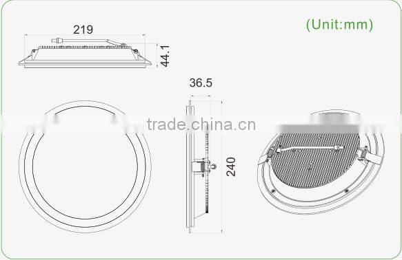 CE/ROHS cerfified 18w led round ceiling panel lighting,cut size 180mm ,80lm/w, ra80,AL+Glass, 5 years warranty