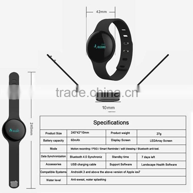 TOMI New Bluetooth 4.0 Smart watch smart wristband H8 Bracelet smart sport watch for iPhone Android Phone Intelligent Sleep test