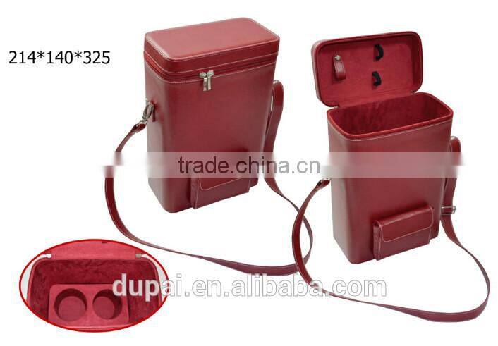 Hot sale leather double wine bottle holder