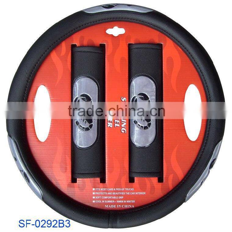 new design cool PVC and crystal steering wheel cover sets with safe cover for manufacture