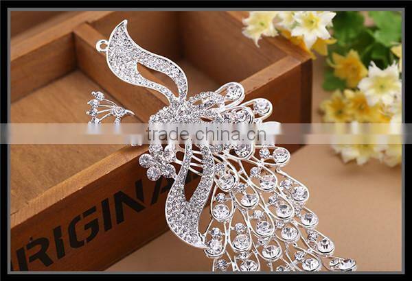 MYLOVE 2015 Hot Sale crystal peacock rhinestone hair accessory handmade hair combs MLF113