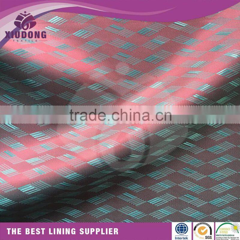 2017 smooth hand feeling polyester viscose lining fabric jacquard lining fabric manufacturer