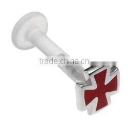 Acrylic flexible push-in labret studs body piercing jewelry