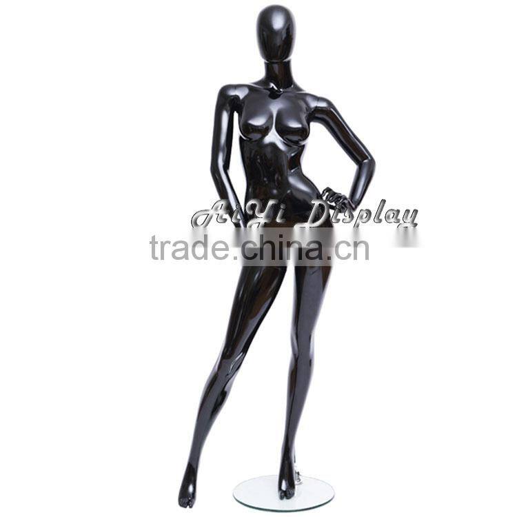 Wholesale cheap cheap cheap full body mannequin glossy black female mannequin