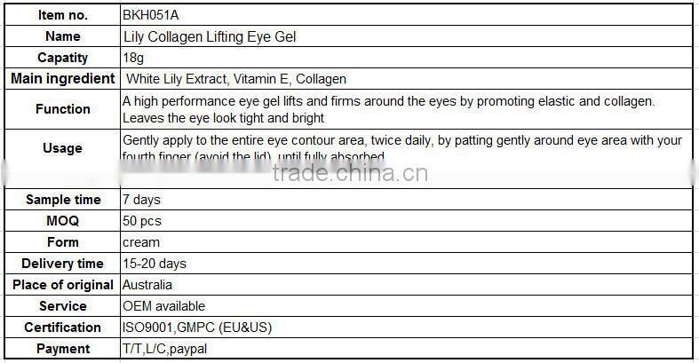 Lily Collagen Eye Gel - Natural Spa and Skincare Cosmetic
