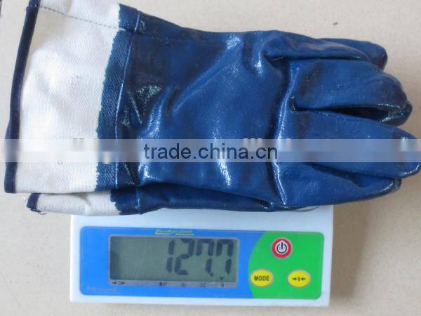 BSSAFETY Fully dipped 10' 11' blue nitrile gloves for heavy hard work high quality oil resistant cut resistant safety gloves