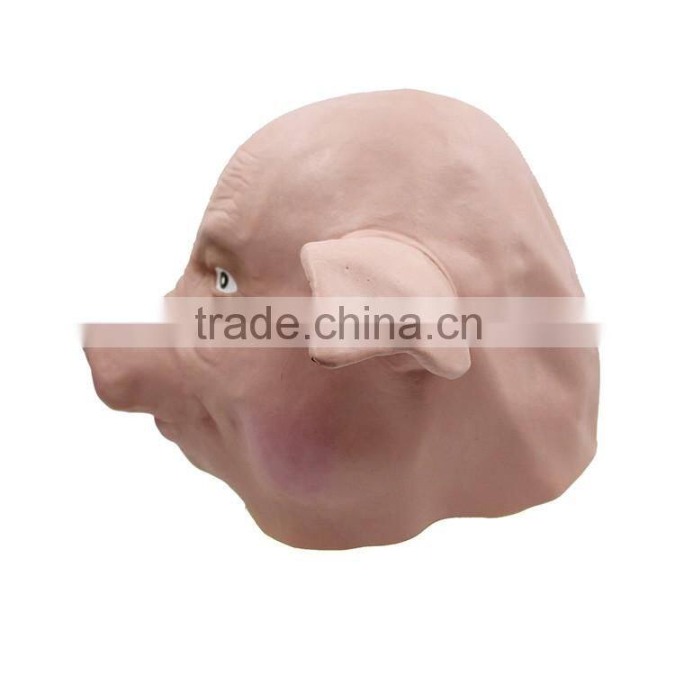 halloween costumes ugly pig head latex mask for kids girls